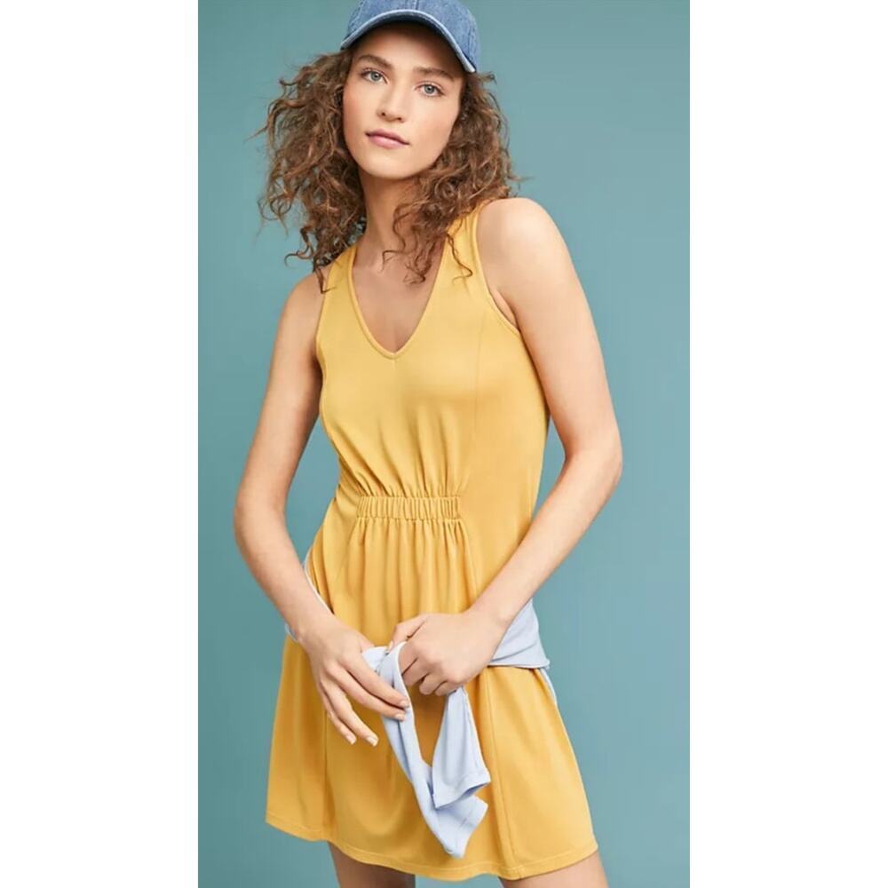Anthropologie COA Mustard Gold Modal Dress - Size XS